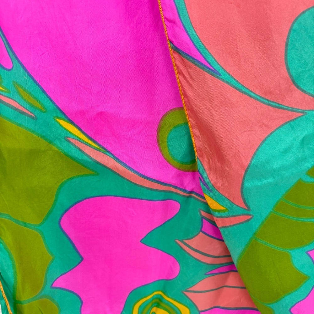 Vintage 60s Mod-Century Modern MCM Abstract Groovy Silk Feel Rectangular Scarf - Picture 17 of 17